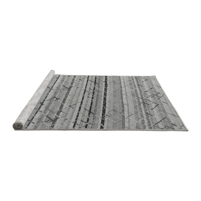 Sideview of Machine Washable Abstract Gray Modern Rug, wshabs5186gry