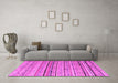 Machine Washable Abstract Pink Modern Rug in a Living Room, wshabs5186pnk