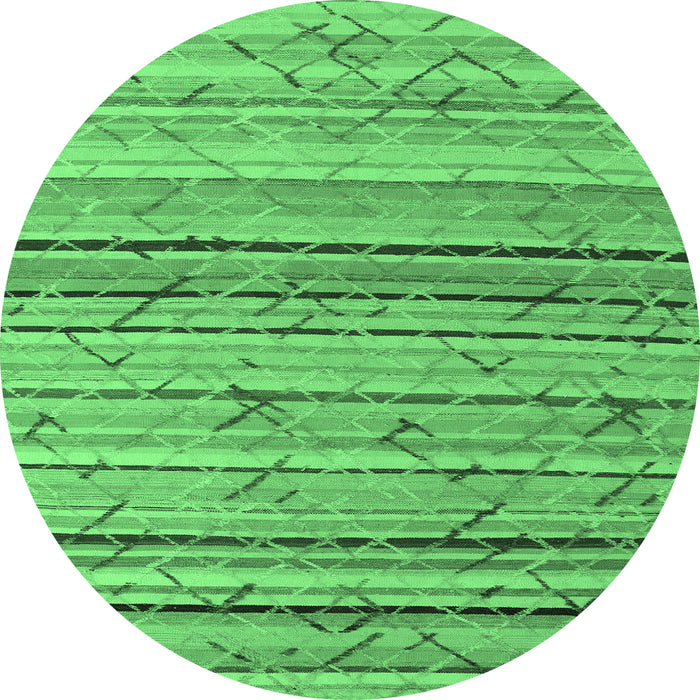 Round Abstract Emerald Green Modern Rug, abs5186emgrn