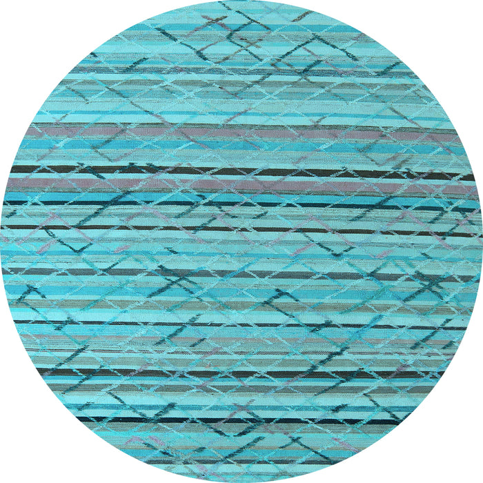 Round Machine Washable Abstract Light Blue Modern Rug, wshabs5186lblu