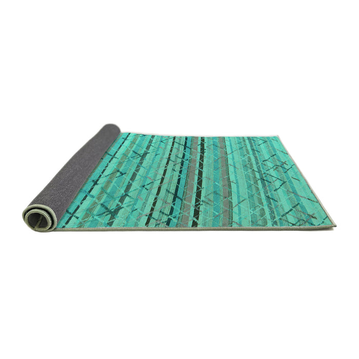 Sideview of Abstract Turquoise Modern Rug, abs5186turq