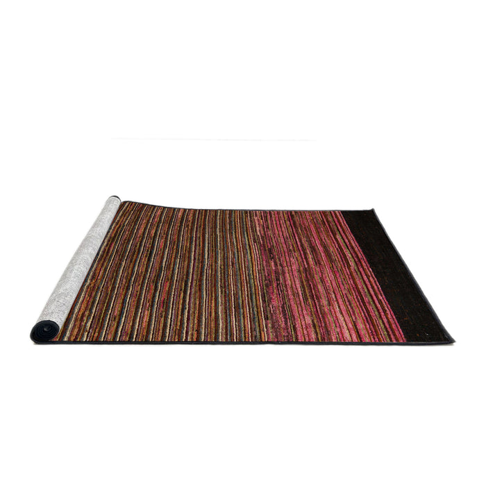 Sideview of Machine Washable Abstract Red Rug, wshabs5187