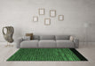 Machine Washable Abstract Emerald Green Modern Area Rugs in a Living Room,, wshabs5187emgrn