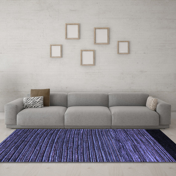 Machine Washable Abstract Blue Modern Rug in a Living Room, wshabs5187blu