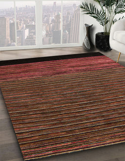 Machine Washable Abstract Red Rug in a Family Room, wshabs5187