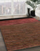 Machine Washable Abstract Red Rug in a Family Room, wshabs5187