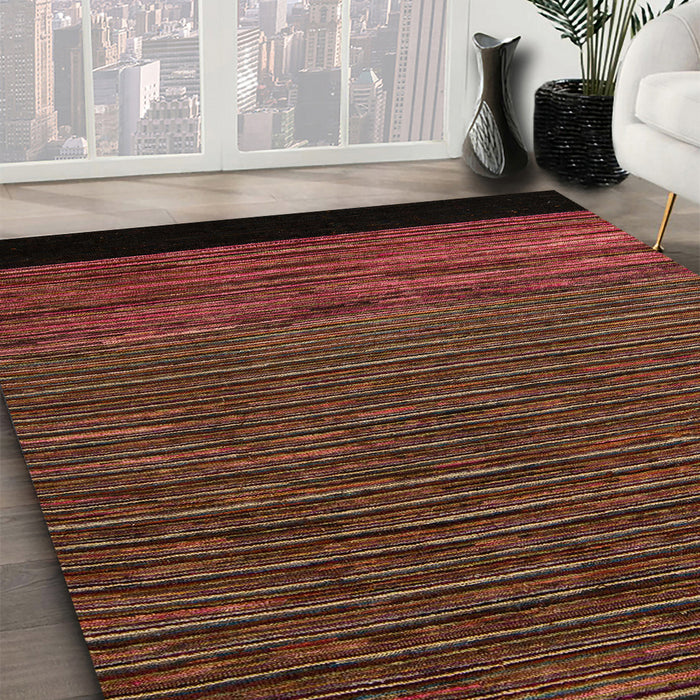 Machine Washable Abstract Red Rug in a Family Room, wshabs5187