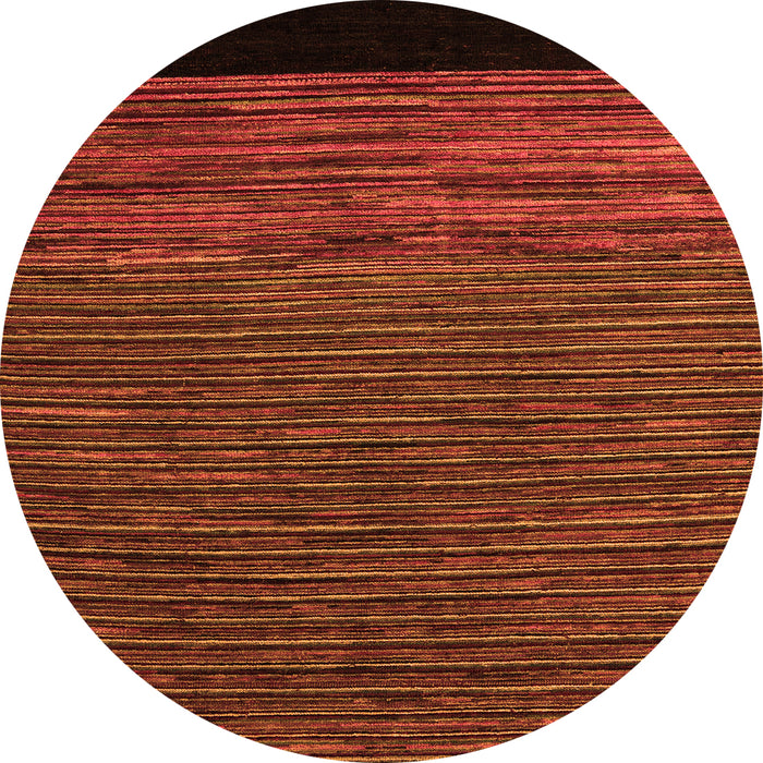 Round Abstract Orange Modern Rug, abs5187org