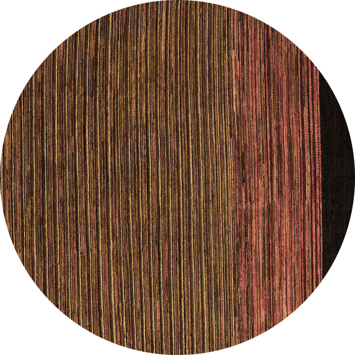Round Abstract Brown Modern Rug, abs5187brn