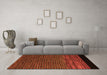 Machine Washable Abstract Orange Modern Area Rugs in a Living Room, wshabs5187org