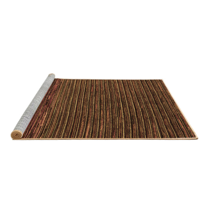 Sideview of Machine Washable Abstract Brown Modern Rug, wshabs5187brn