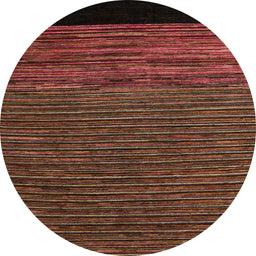 Round Machine Washable Abstract Red Rug, wshabs5187