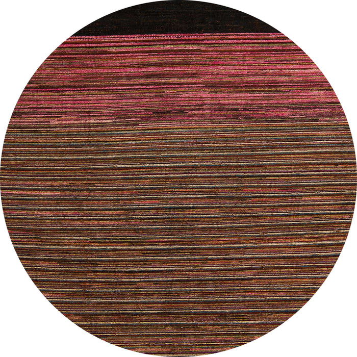 Round Machine Washable Abstract Red Rug, wshabs5187