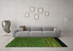 Machine Washable Abstract Green Modern Area Rugs in a Living Room,, wshabs5187grn