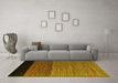 Machine Washable Abstract Yellow Modern Rug in a Living Room, wshabs5188yw