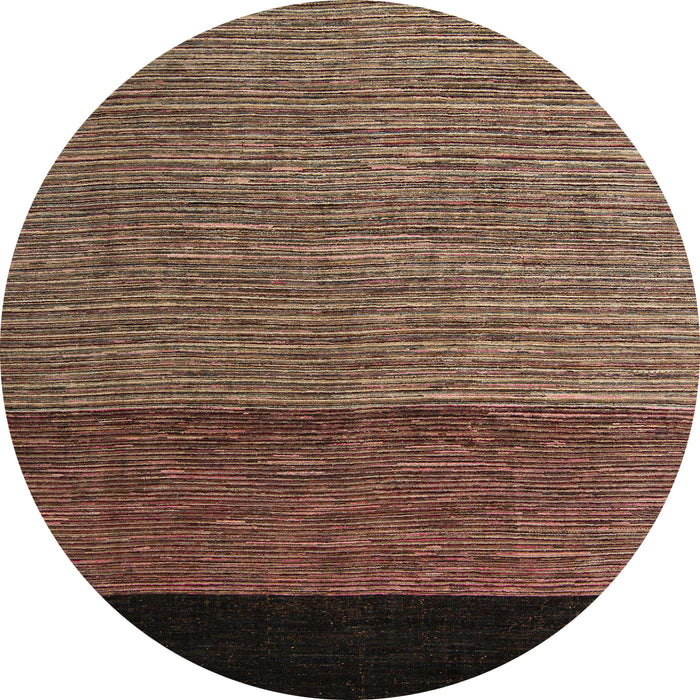 Round Abstract Bakers Brown Modern Rug, abs5188