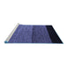 Sideview of Machine Washable Abstract Blue Modern Rug, wshabs5188blu