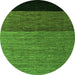 Round Machine Washable Abstract Green Modern Area Rugs, wshabs5188grn