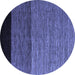 Round Abstract Blue Modern Rug, abs5188blu