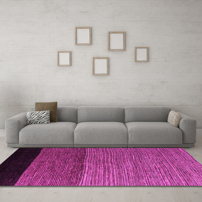 Machine Washable Abstract Pink Modern Rug in a Living Room, wshabs5188pnk