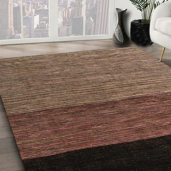 Machine Washable Abstract Bakers Brown Rug in a Family Room, wshabs5188
