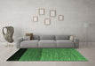 Machine Washable Abstract Emerald Green Modern Area Rugs in a Living Room,, wshabs5188emgrn