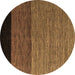 Round Abstract Brown Modern Rug, abs5188brn