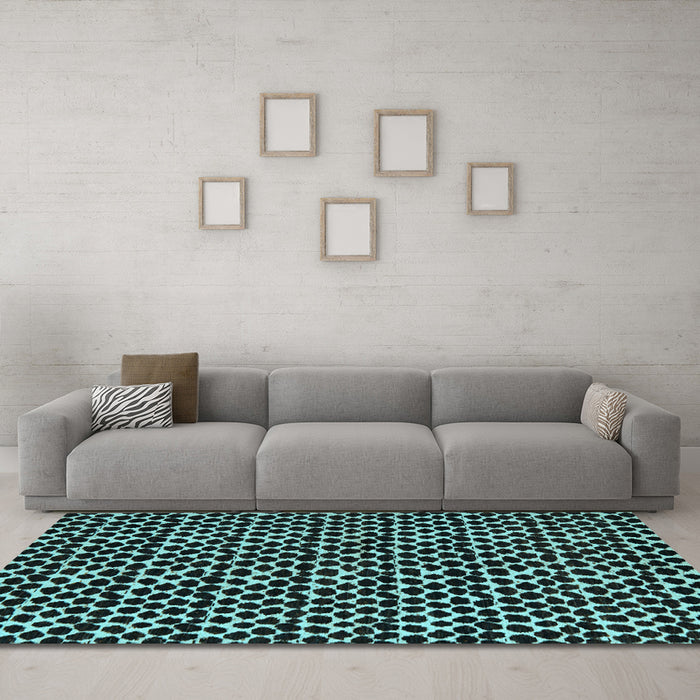 Machine Washable Abstract Light Blue Modern Rug in a Living Room, wshabs5189lblu