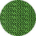 Round Machine Washable Abstract Green Modern Area Rugs, wshabs5189grn