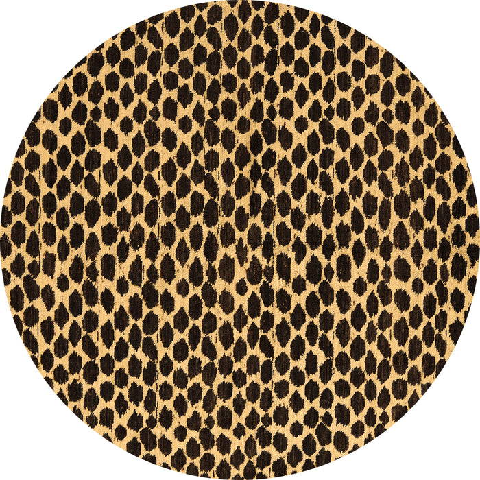 Round Abstract Brown Modern Rug, abs5189brn