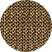 Round Abstract Brown Modern Rug, abs5189brn