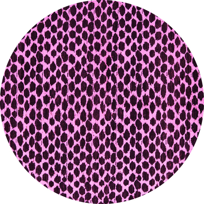 Round Abstract Pink Modern Rug, abs5189pnk