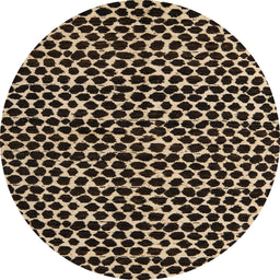 Round Abstract Brown Modern Rug, abs5189