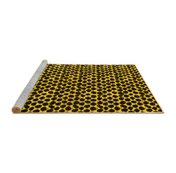 Sideview of Machine Washable Abstract Yellow Modern Rug, wshabs5189yw