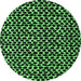 Round Abstract Emerald Green Modern Rug, abs5189emgrn