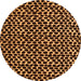 Round Machine Washable Abstract Orange Modern Area Rugs, wshabs5189org