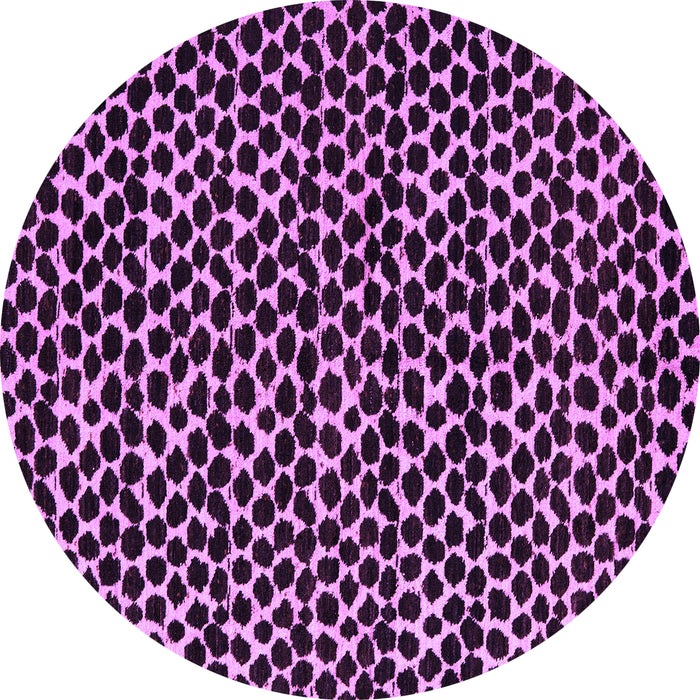 Round Machine Washable Abstract Purple Modern Area Rugs, wshabs5189pur