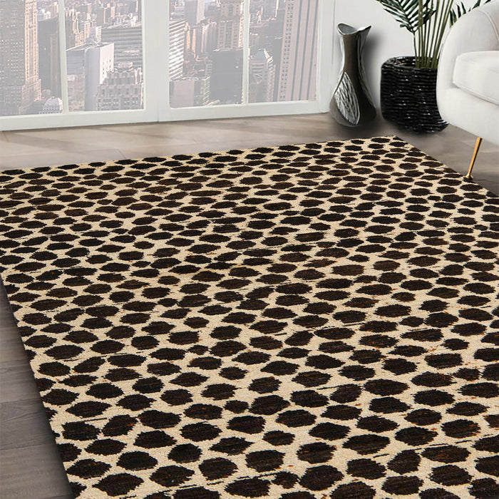 Abstract Brown Modern Rug in Family Room, abs5189