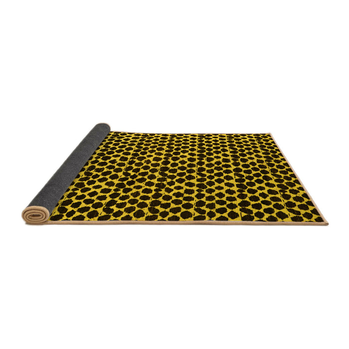 Sideview of Abstract Yellow Modern Rug, abs5189yw
