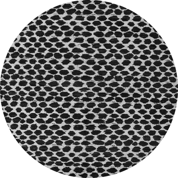 Round Machine Washable Abstract Gray Modern Rug, wshabs5189gry