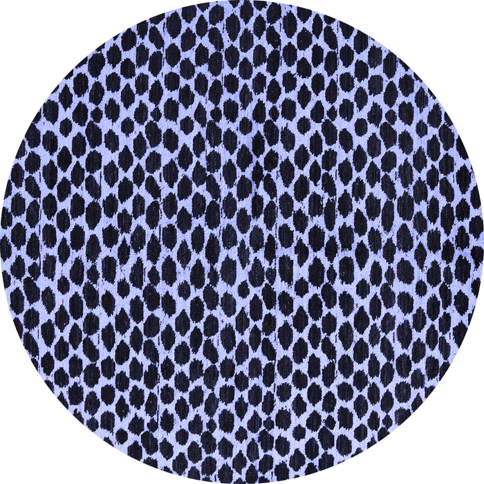 Round Machine Washable Abstract Blue Modern Rug, wshabs5189blu