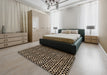 Abstract Brown Modern Rug in a Bedroom, abs5189