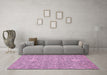 Machine Washable Abstract Pink Modern Rug in a Living Room, wshabs518pnk