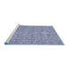 Sideview of Machine Washable Abstract Blue Modern Rug, wshabs518blu