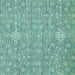 Square Machine Washable Abstract Turquoise Modern Area Rugs, wshabs518turq