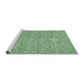 Sideview of Machine Washable Abstract Emerald Green Modern Area Rugs, wshabs518emgrn