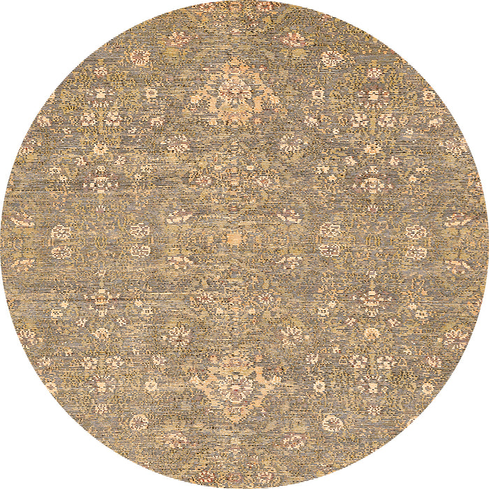 Round Abstract Orange Modern Rug, abs518org