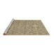 Sideview of Machine Washable Abstract Brown Modern Rug, wshabs518brn