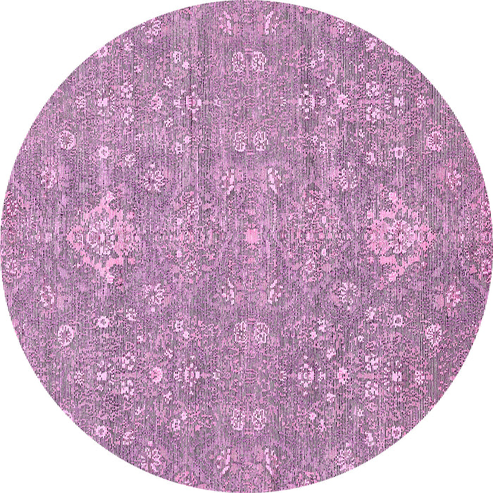 Round Abstract Pink Modern Rug, abs518pnk