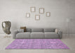 Machine Washable Abstract Purple Modern Area Rugs in a Living Room, wshabs518pur